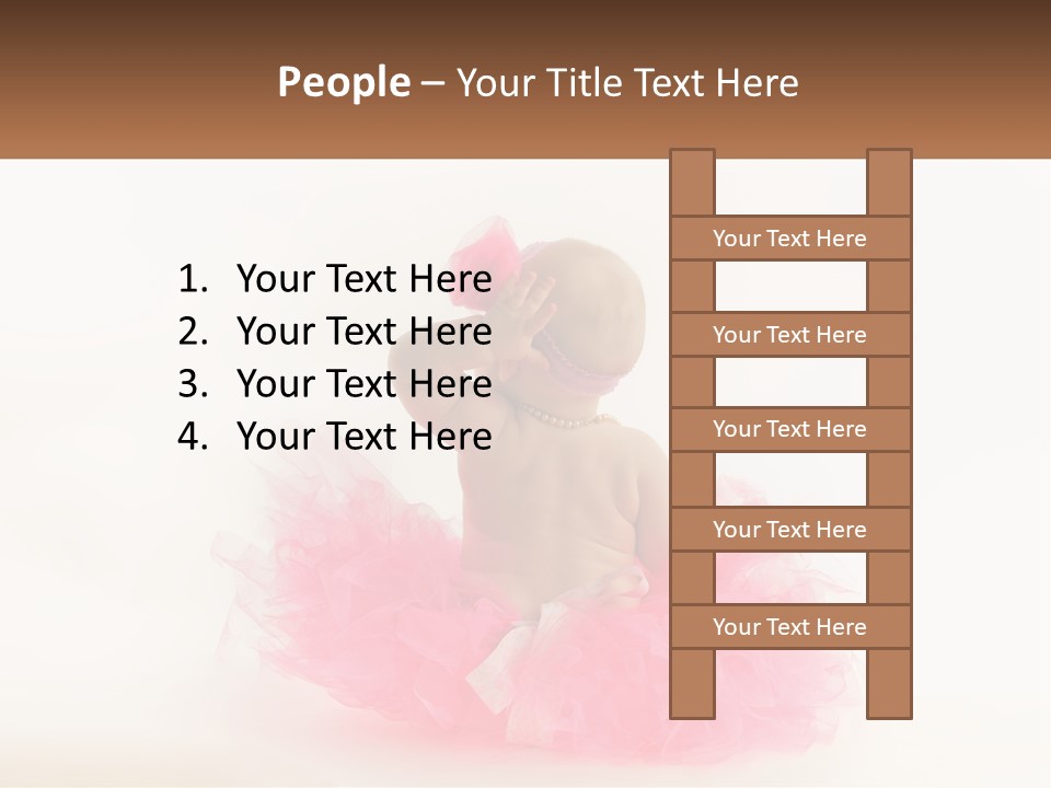 A Baby In A Pink Tutu Is Sitting On A White Surface PowerPoint Template