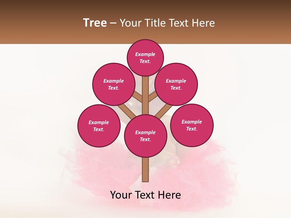 A Baby In A Pink Tutu Is Sitting On A White Surface PowerPoint Template