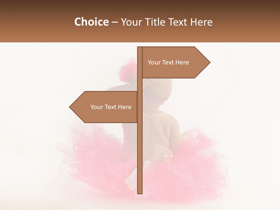 A Baby In A Pink Tutu Is Sitting On A White Surface PowerPoint Template