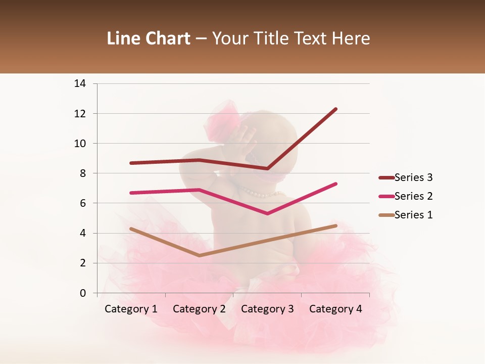 A Baby In A Pink Tutu Is Sitting On A White Surface PowerPoint Template