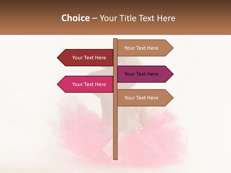 A Baby In A Pink Tutu Is Sitting On A White Surface PowerPoint Template