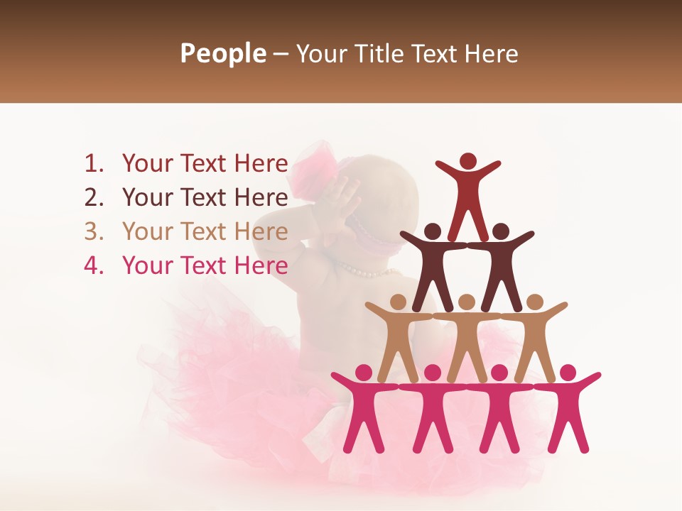 A Baby In A Pink Tutu Is Sitting On A White Surface PowerPoint Template