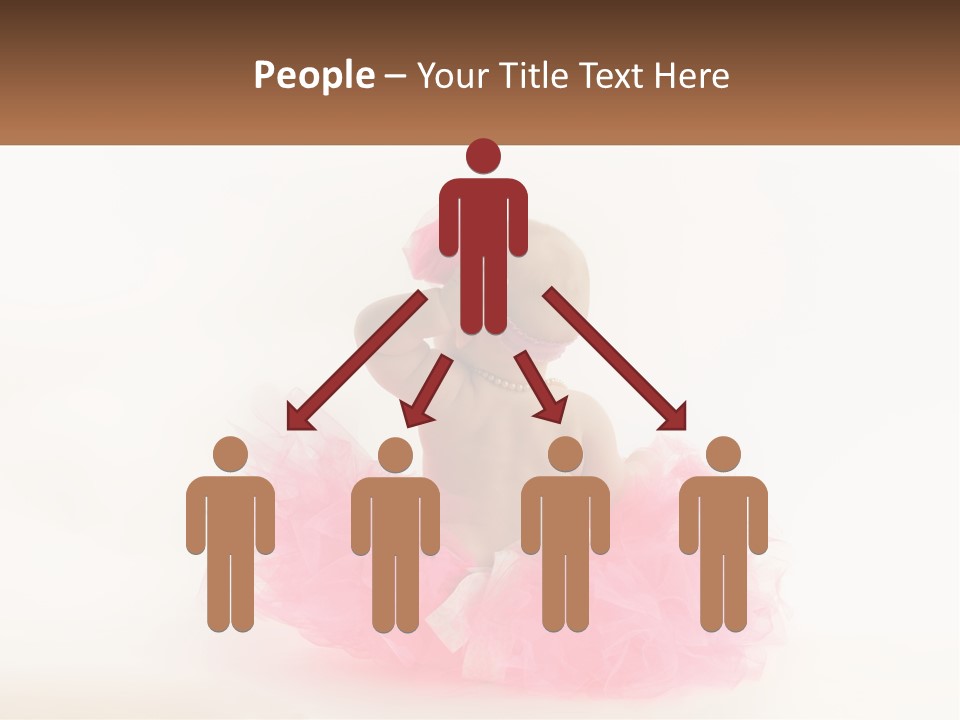 A Baby In A Pink Tutu Is Sitting On A White Surface PowerPoint Template