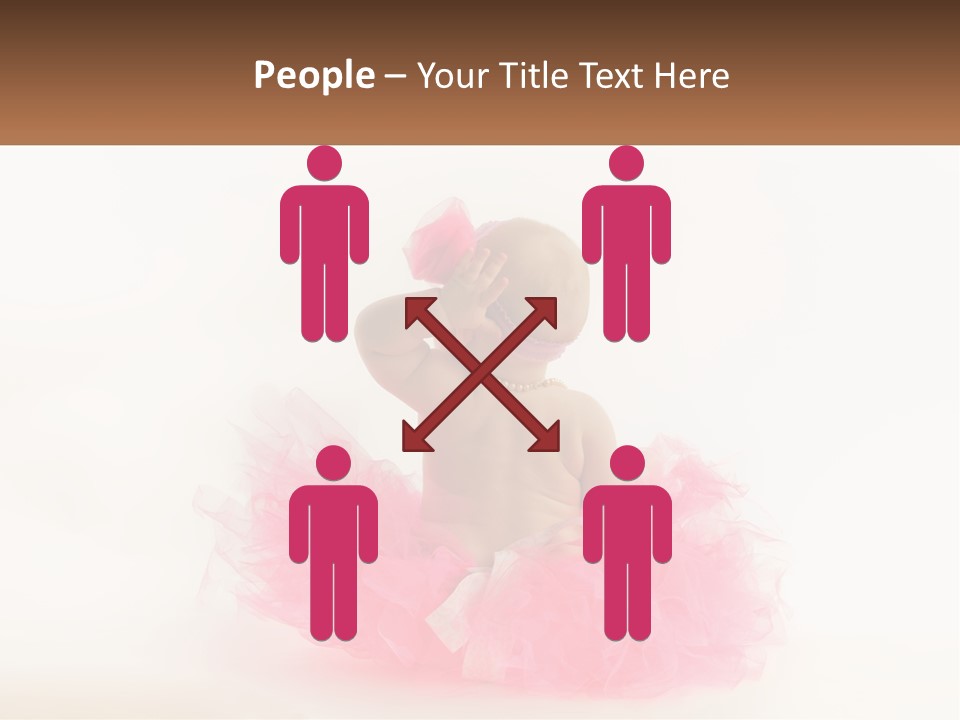 A Baby In A Pink Tutu Is Sitting On A White Surface PowerPoint Template