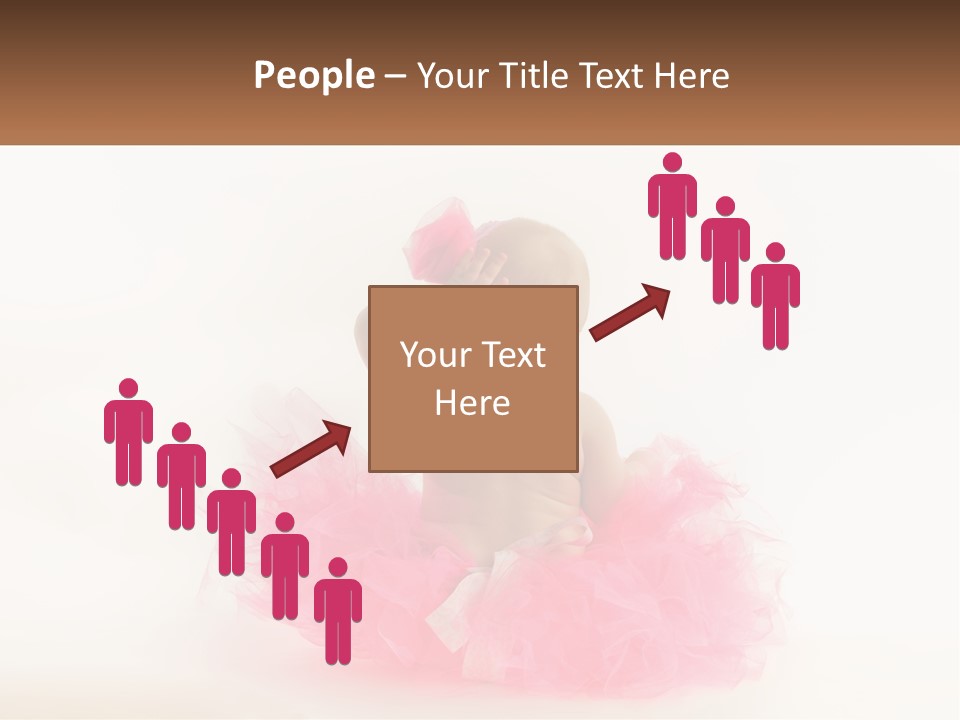 A Baby In A Pink Tutu Is Sitting On A White Surface PowerPoint Template