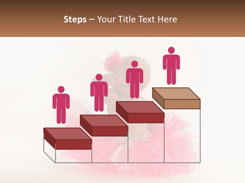A Baby In A Pink Tutu Is Sitting On A White Surface PowerPoint Template