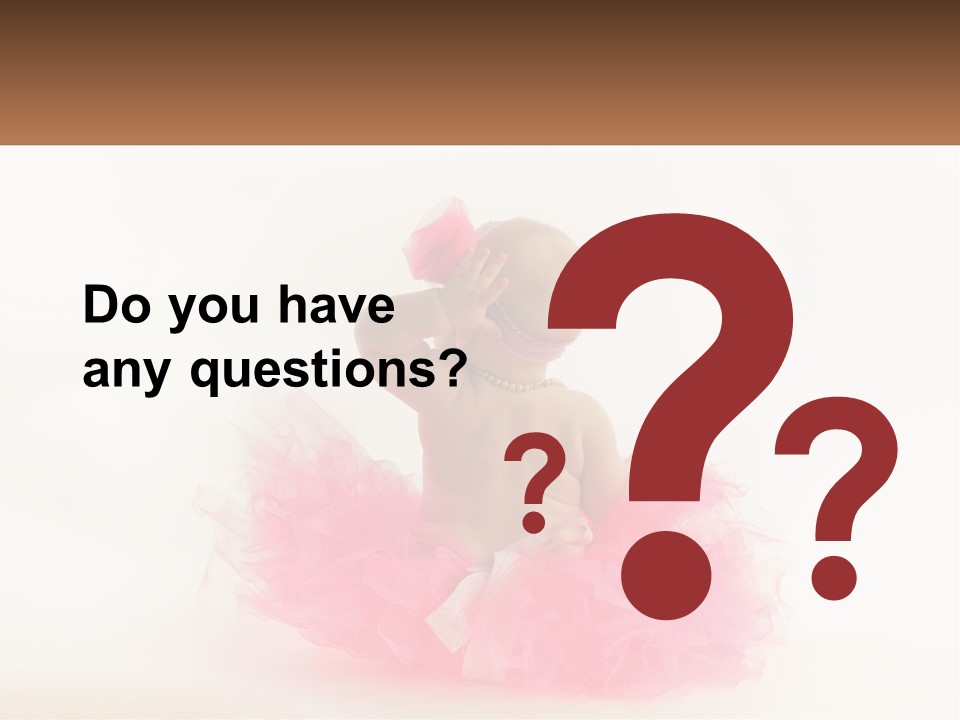 A Baby In A Pink Tutu Is Sitting On A White Surface PowerPoint Template