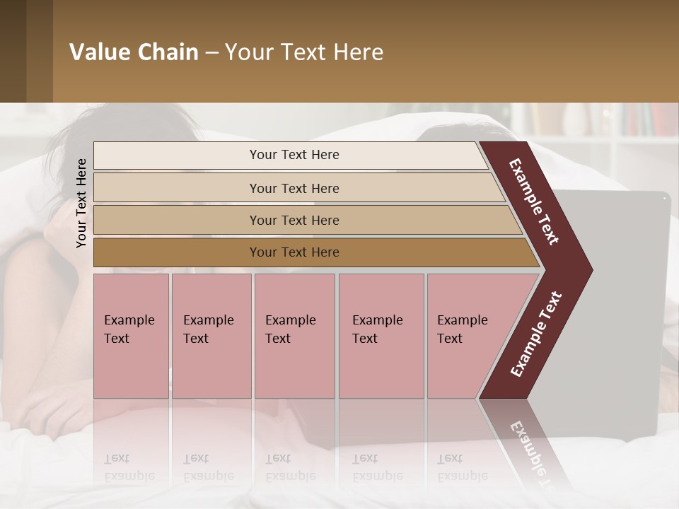 A Woman Laying In Bed Next To A Laptop Computer PowerPoint Template