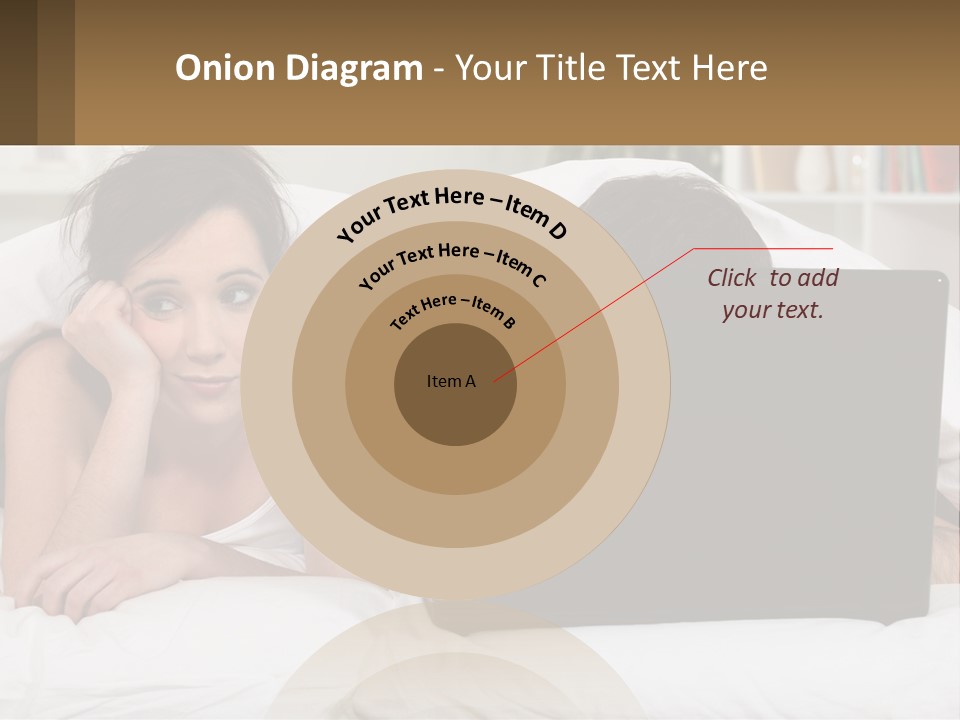 A Woman Laying In Bed Next To A Laptop Computer PowerPoint Template