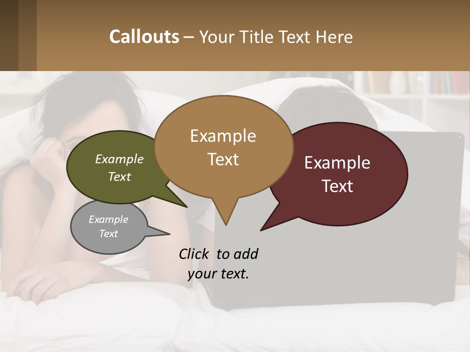 A Woman Laying In Bed Next To A Laptop Computer PowerPoint Template