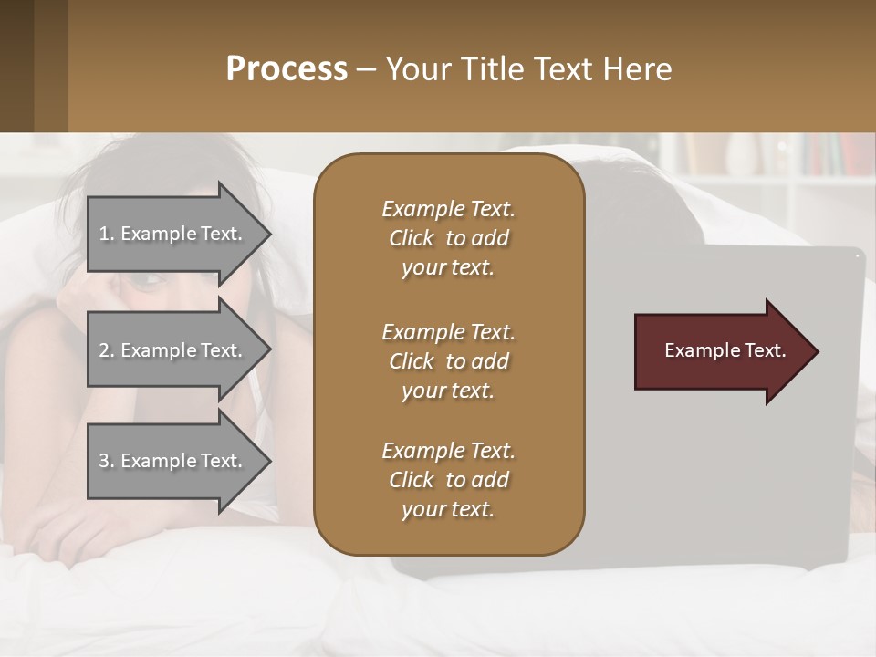 A Woman Laying In Bed Next To A Laptop Computer PowerPoint Template