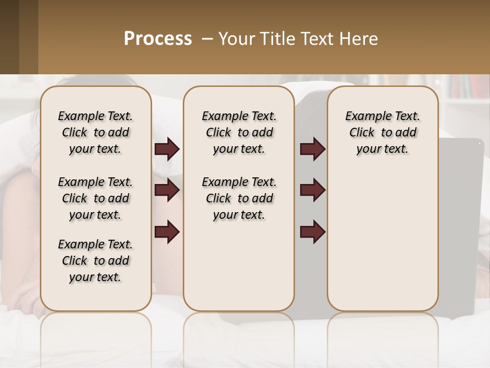 A Woman Laying In Bed Next To A Laptop Computer PowerPoint Template