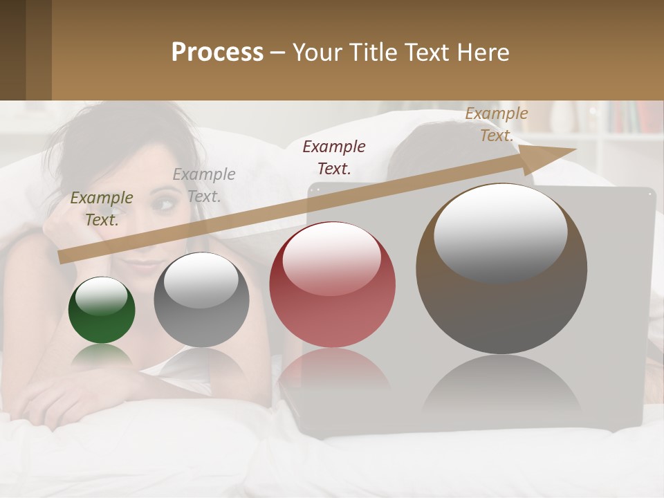 A Woman Laying In Bed Next To A Laptop Computer PowerPoint Template