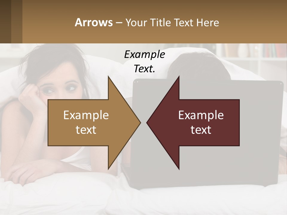 A Woman Laying In Bed Next To A Laptop Computer PowerPoint Template