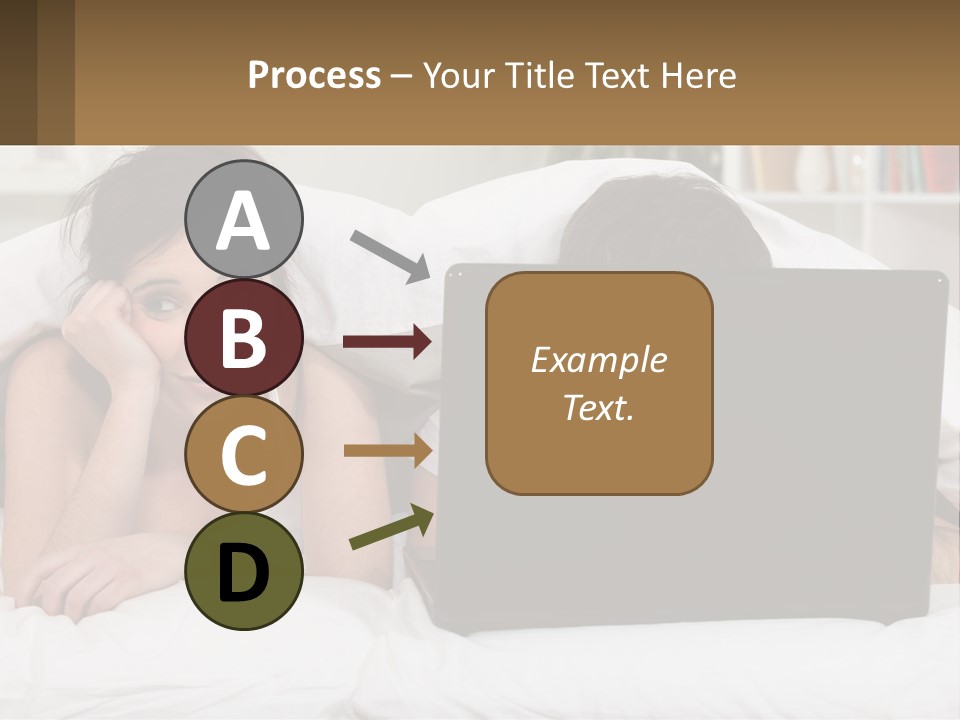 A Woman Laying In Bed Next To A Laptop Computer PowerPoint Template