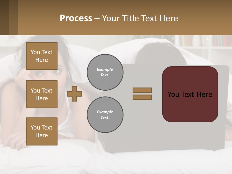 A Woman Laying In Bed Next To A Laptop Computer PowerPoint Template