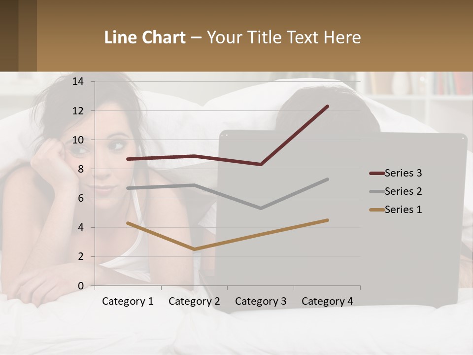 A Woman Laying In Bed Next To A Laptop Computer PowerPoint Template