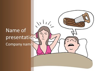 A Woman Laying In Bed Next To A Man With A Knife PowerPoint Template