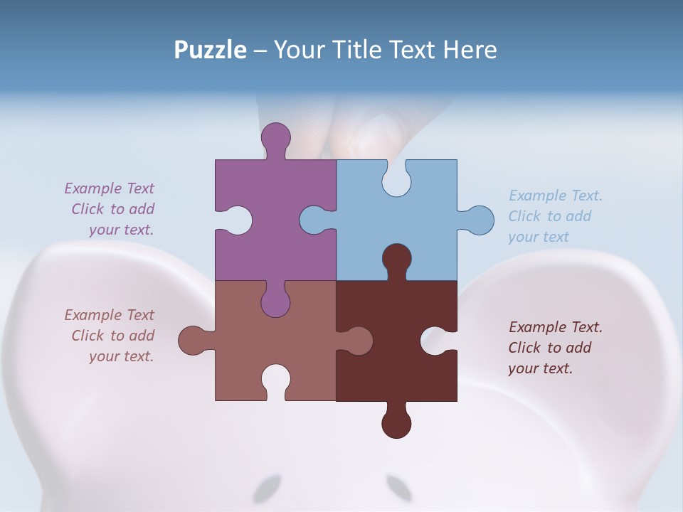 A Person Putting A Coin Into A Pink Piggy Bank PowerPoint Template