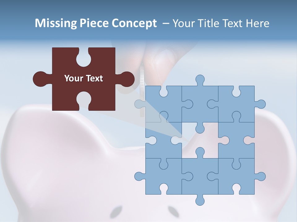 A Person Putting A Coin Into A Pink Piggy Bank PowerPoint Template