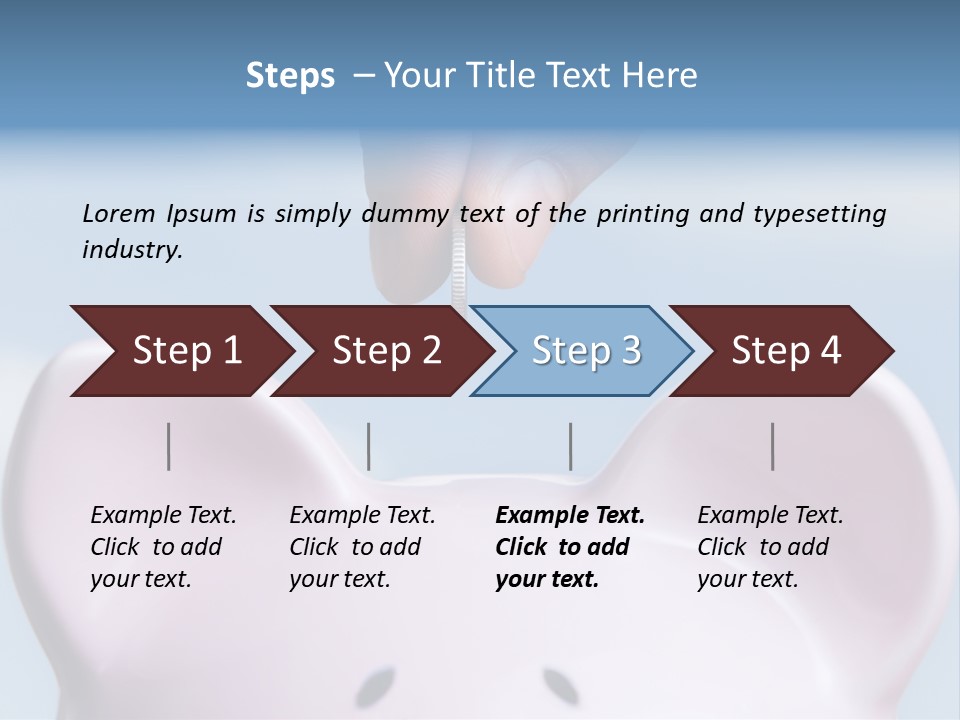 A Person Putting A Coin Into A Pink Piggy Bank PowerPoint Template