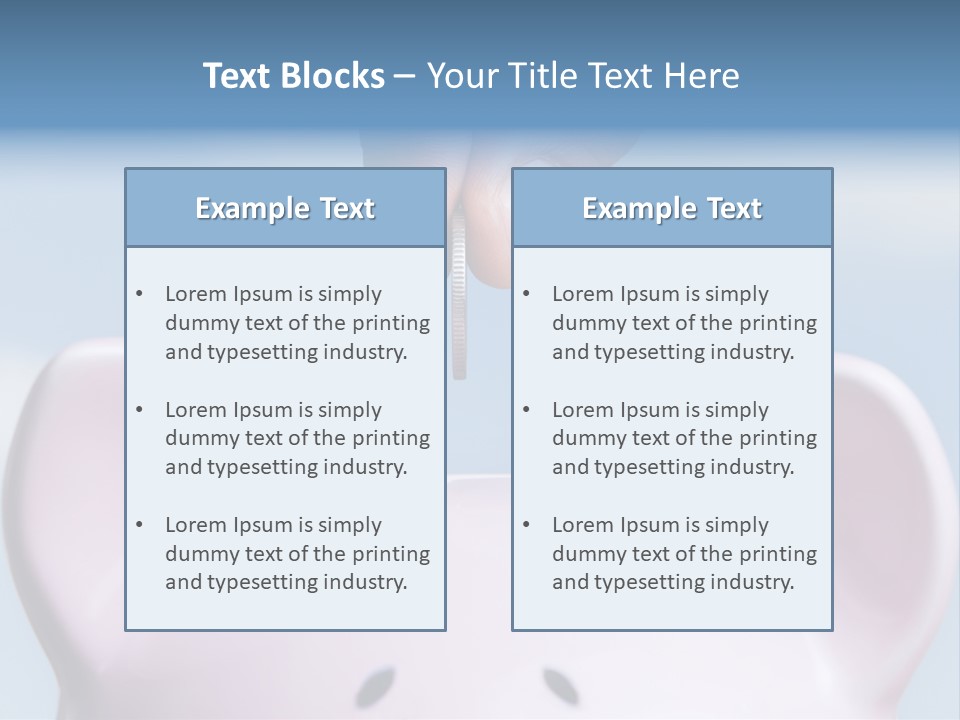 A Person Putting A Coin Into A Pink Piggy Bank PowerPoint Template