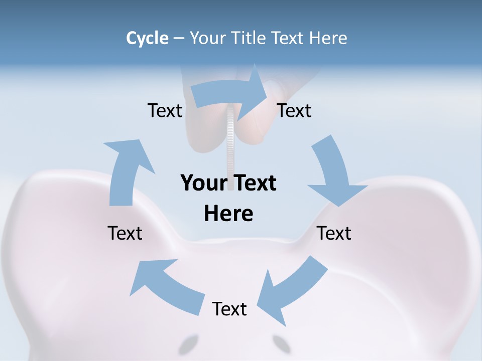 A Person Putting A Coin Into A Pink Piggy Bank PowerPoint Template