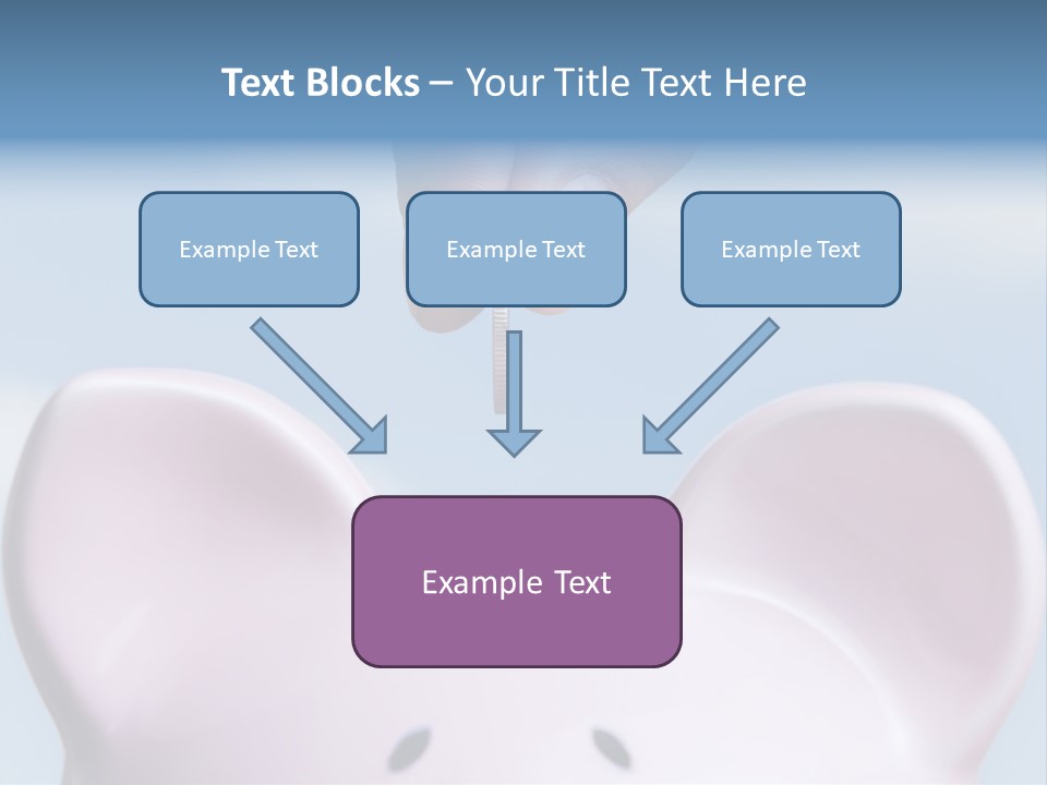 A Person Putting A Coin Into A Pink Piggy Bank PowerPoint Template