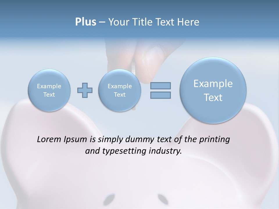 A Person Putting A Coin Into A Pink Piggy Bank PowerPoint Template