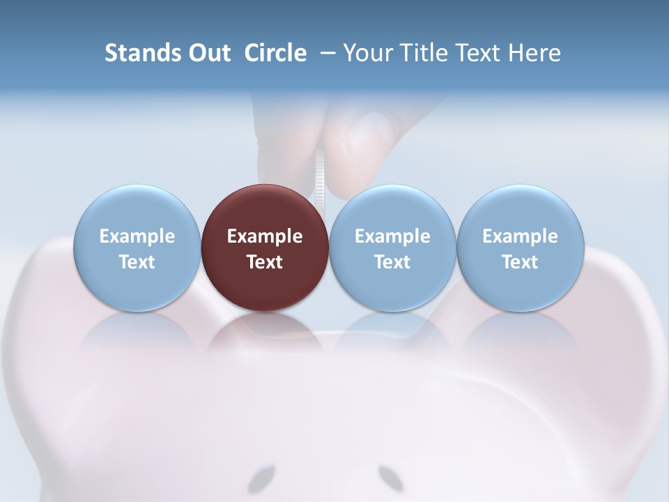 A Person Putting A Coin Into A Pink Piggy Bank PowerPoint Template