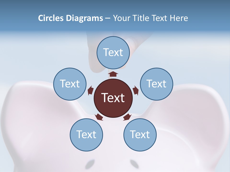 A Person Putting A Coin Into A Pink Piggy Bank PowerPoint Template