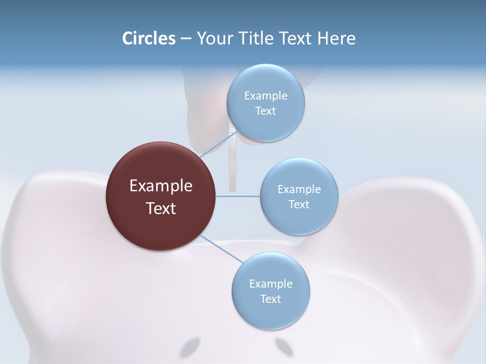 A Person Putting A Coin Into A Pink Piggy Bank PowerPoint Template