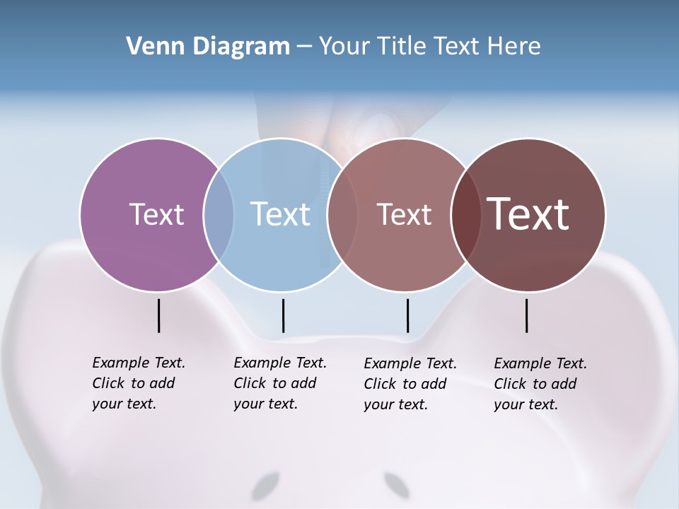 A Person Putting A Coin Into A Pink Piggy Bank PowerPoint Template