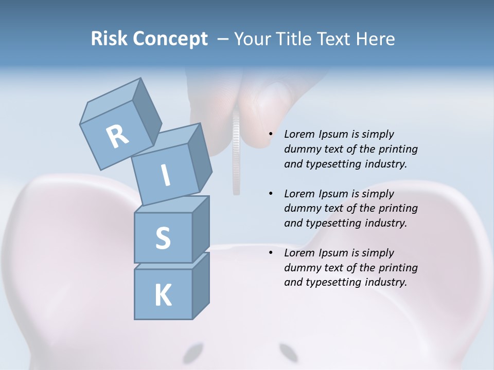 A Person Putting A Coin Into A Pink Piggy Bank PowerPoint Template