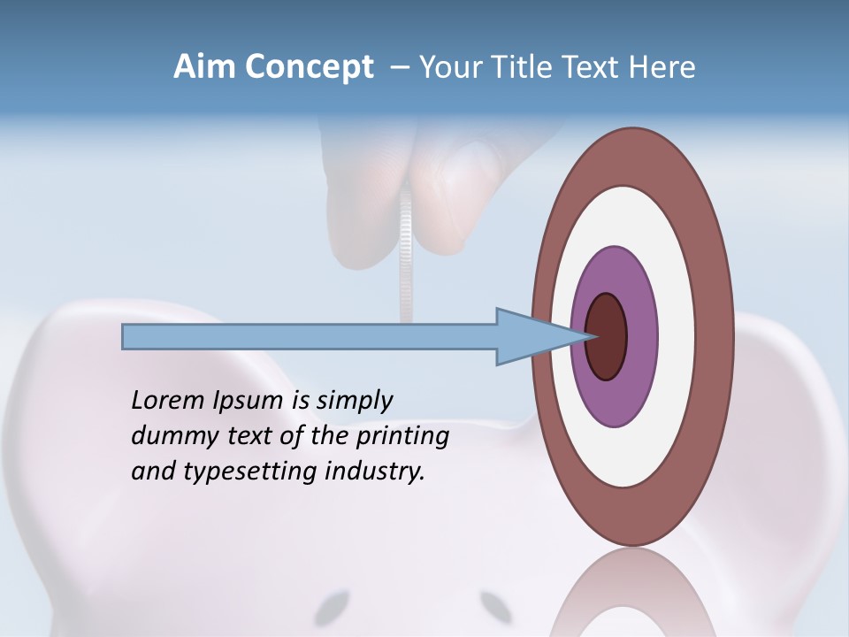 A Person Putting A Coin Into A Pink Piggy Bank PowerPoint Template