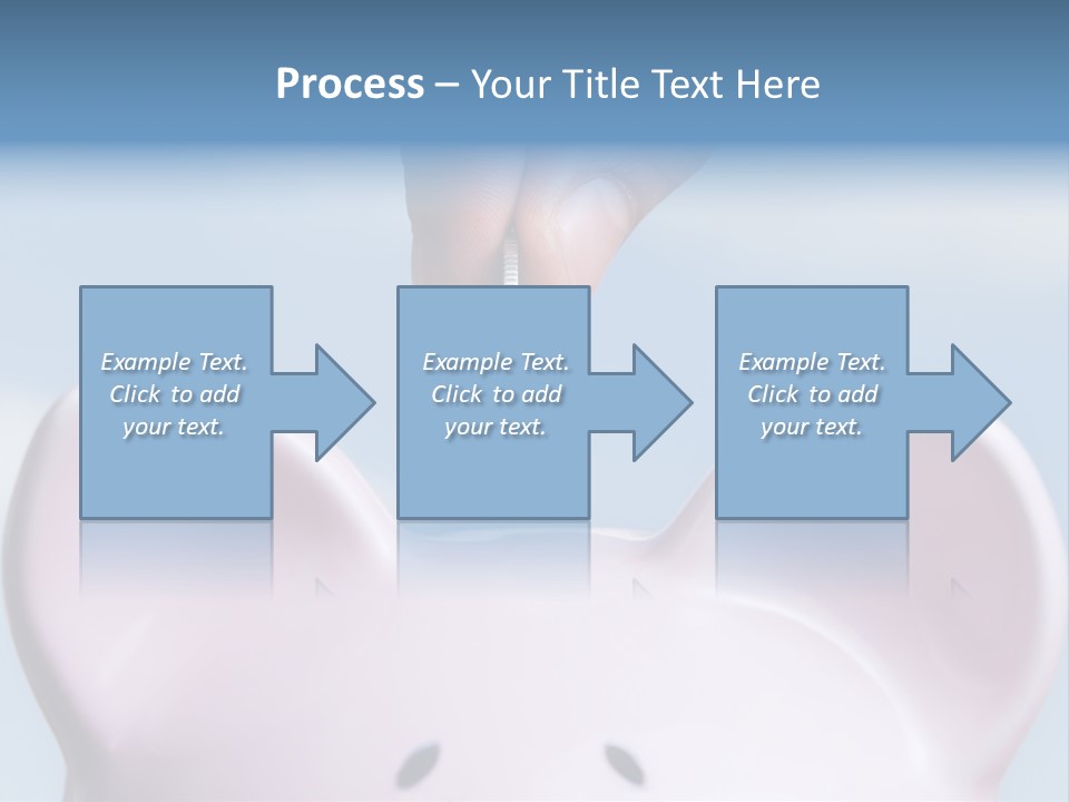 A Person Putting A Coin Into A Pink Piggy Bank PowerPoint Template