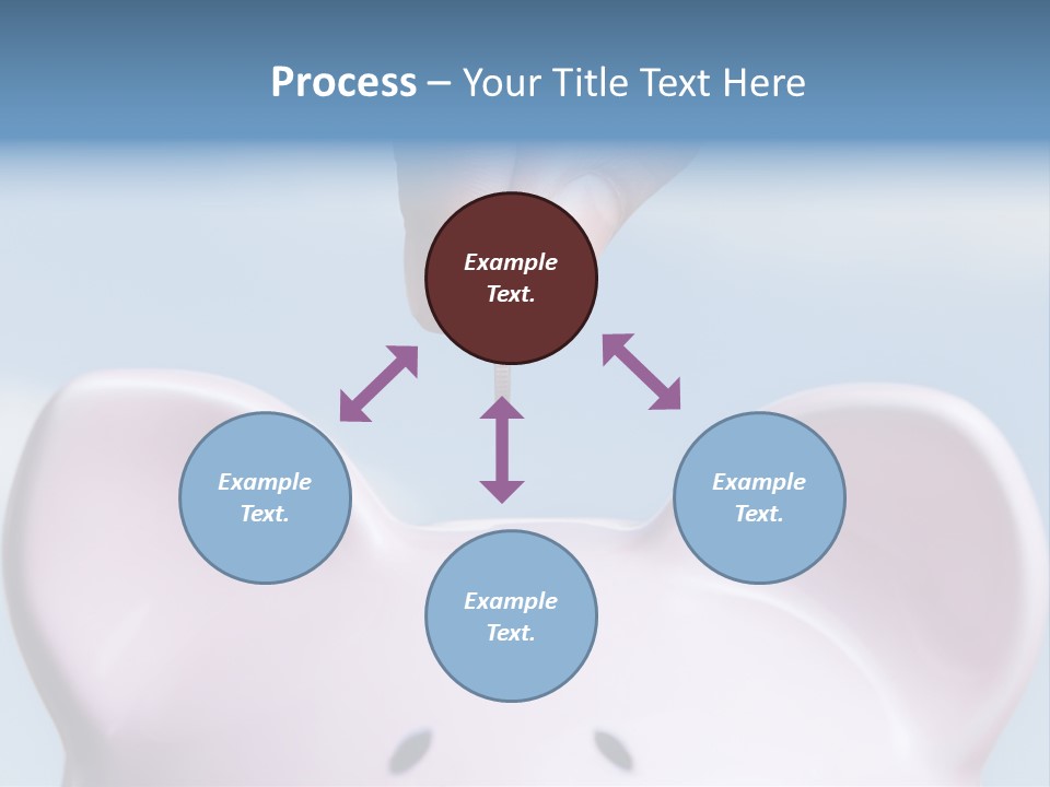 A Person Putting A Coin Into A Pink Piggy Bank PowerPoint Template