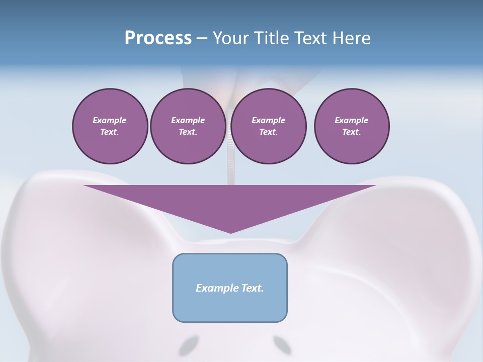 A Person Putting A Coin Into A Pink Piggy Bank PowerPoint Template