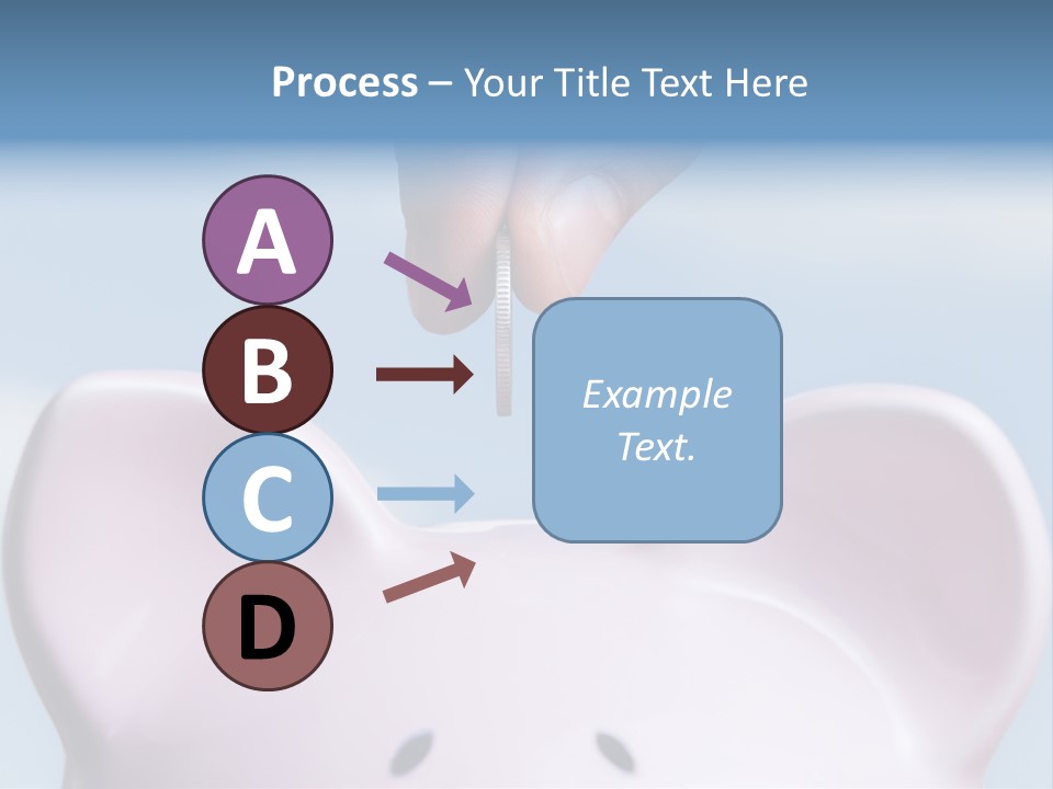 A Person Putting A Coin Into A Pink Piggy Bank PowerPoint Template