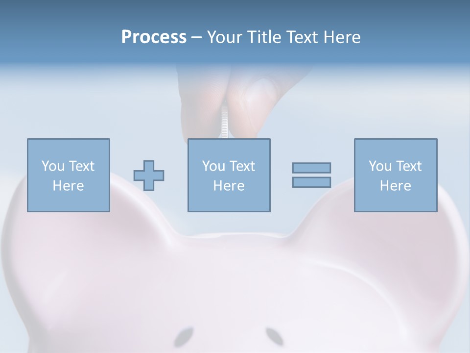 A Person Putting A Coin Into A Pink Piggy Bank PowerPoint Template