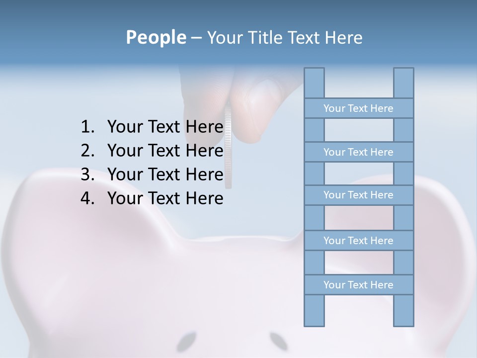 A Person Putting A Coin Into A Pink Piggy Bank PowerPoint Template