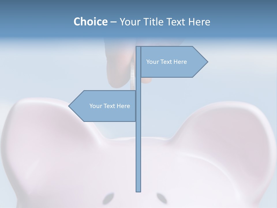 A Person Putting A Coin Into A Pink Piggy Bank PowerPoint Template