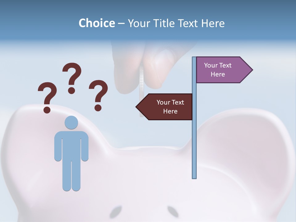 A Person Putting A Coin Into A Pink Piggy Bank PowerPoint Template