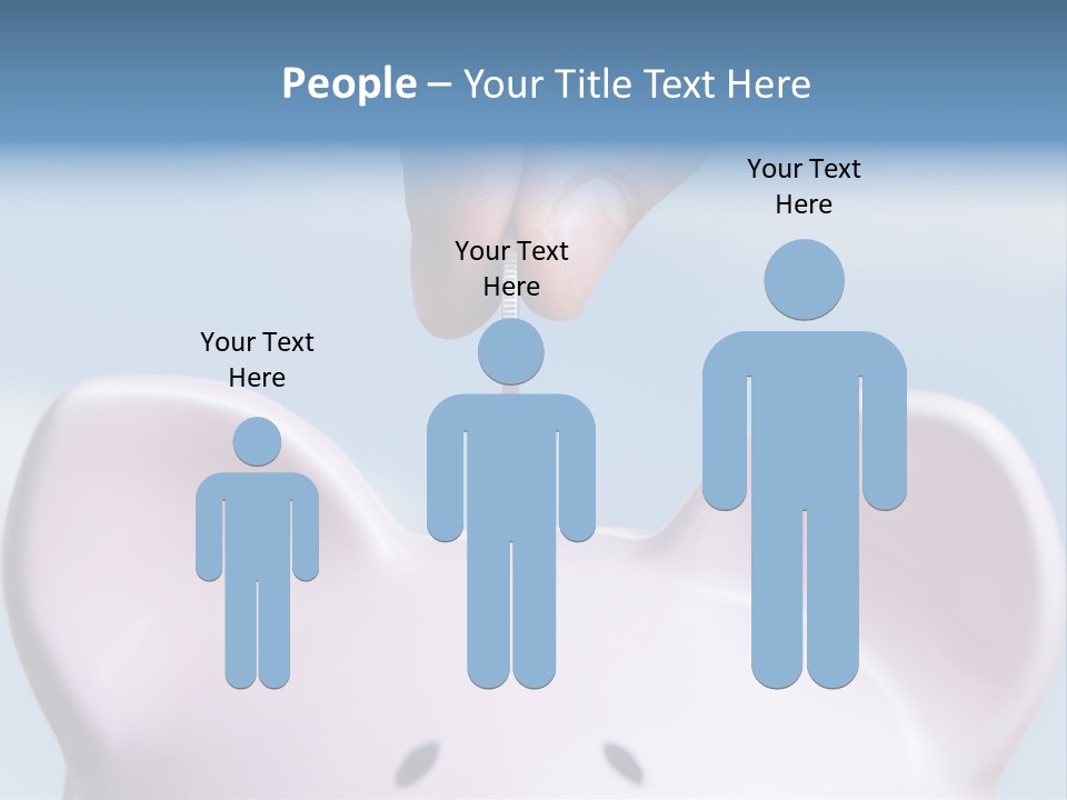 A Person Putting A Coin Into A Pink Piggy Bank PowerPoint Template