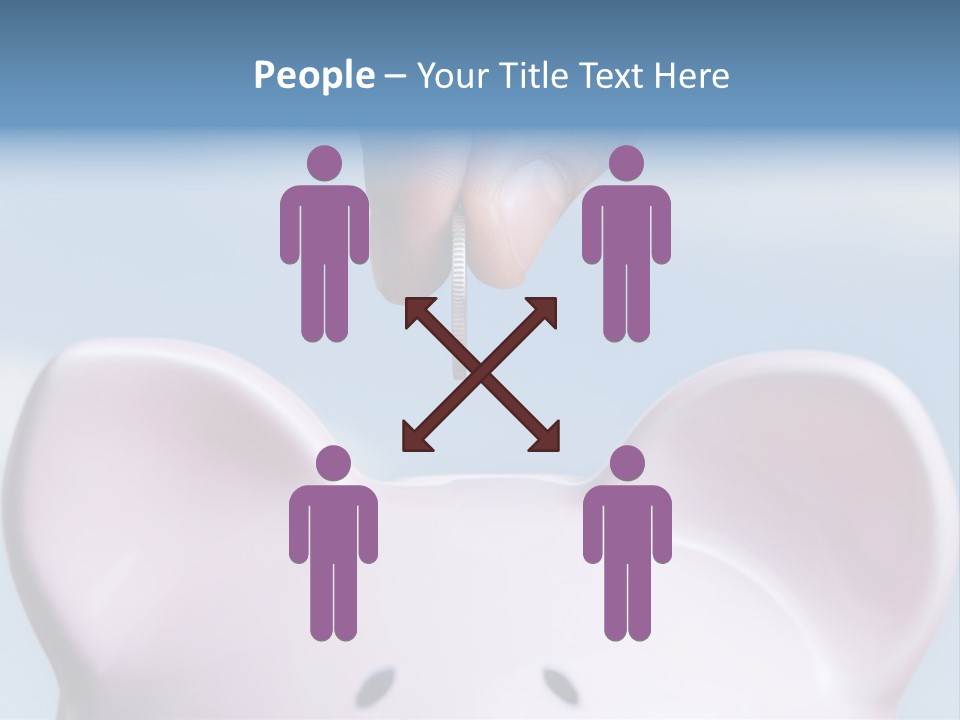 A Person Putting A Coin Into A Pink Piggy Bank PowerPoint Template
