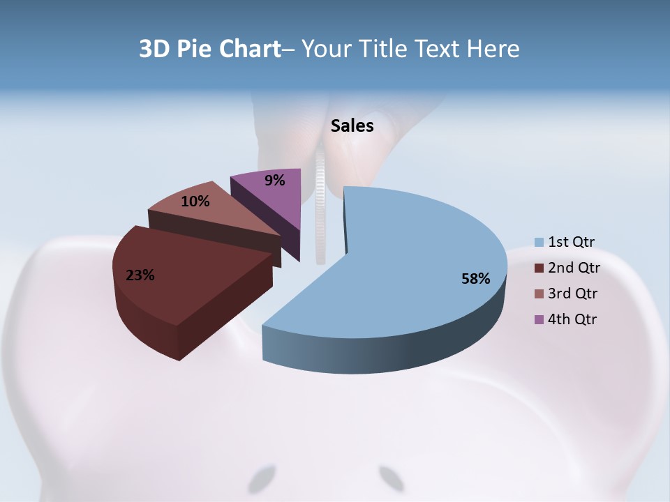 A Person Putting A Coin Into A Pink Piggy Bank PowerPoint Template