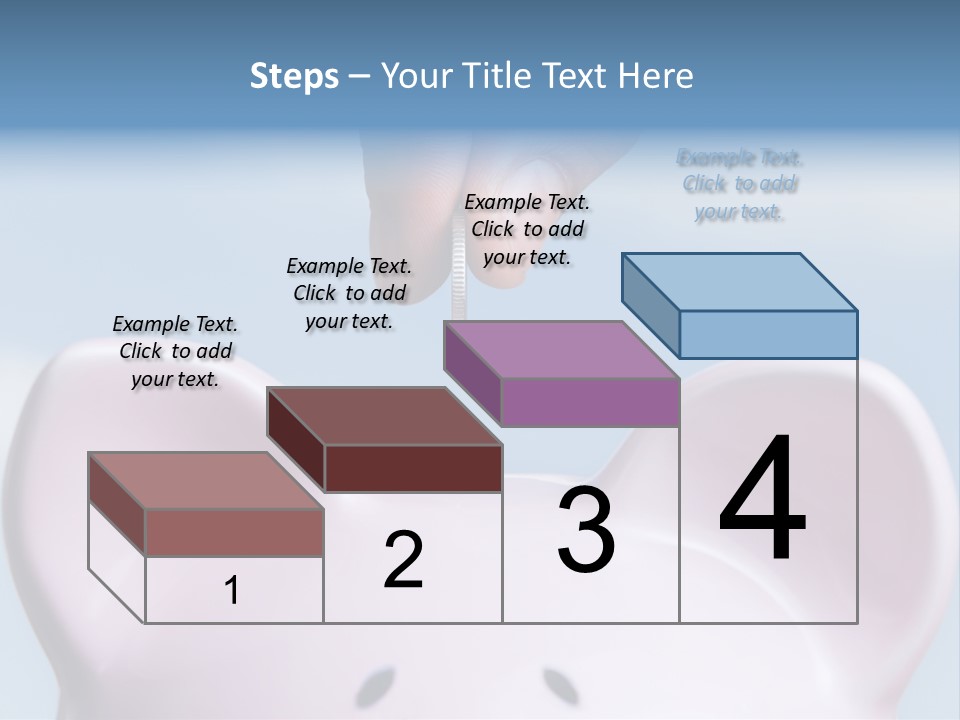 A Person Putting A Coin Into A Pink Piggy Bank PowerPoint Template
