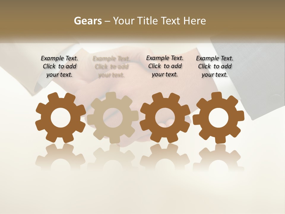 Two People Shaking Hands In Front Of A White Background PowerPoint Template