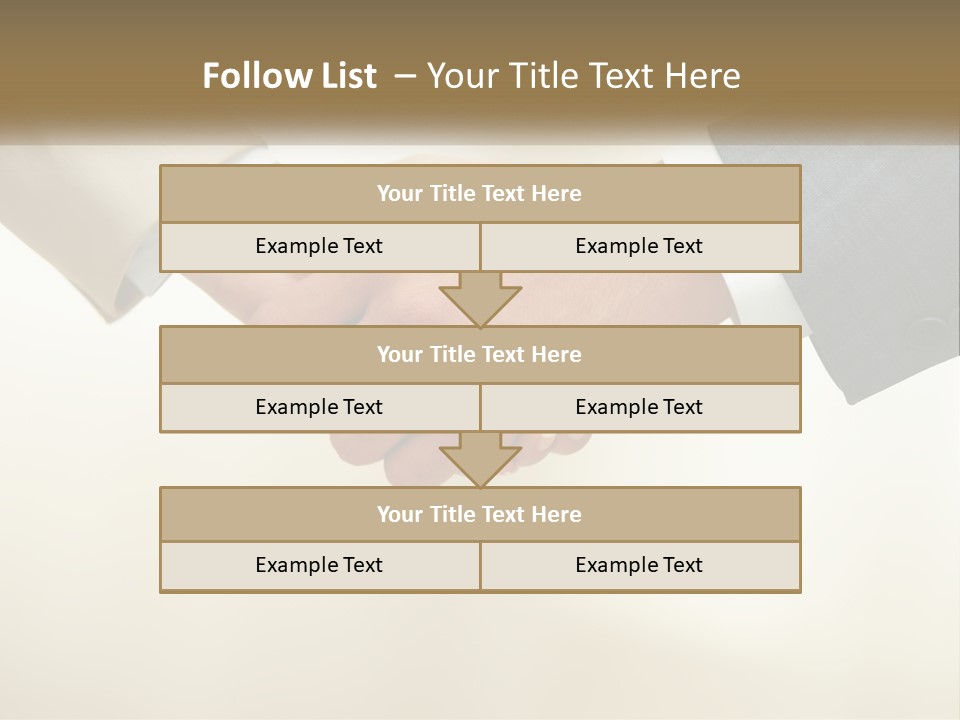 Two People Shaking Hands In Front Of A White Background PowerPoint Template