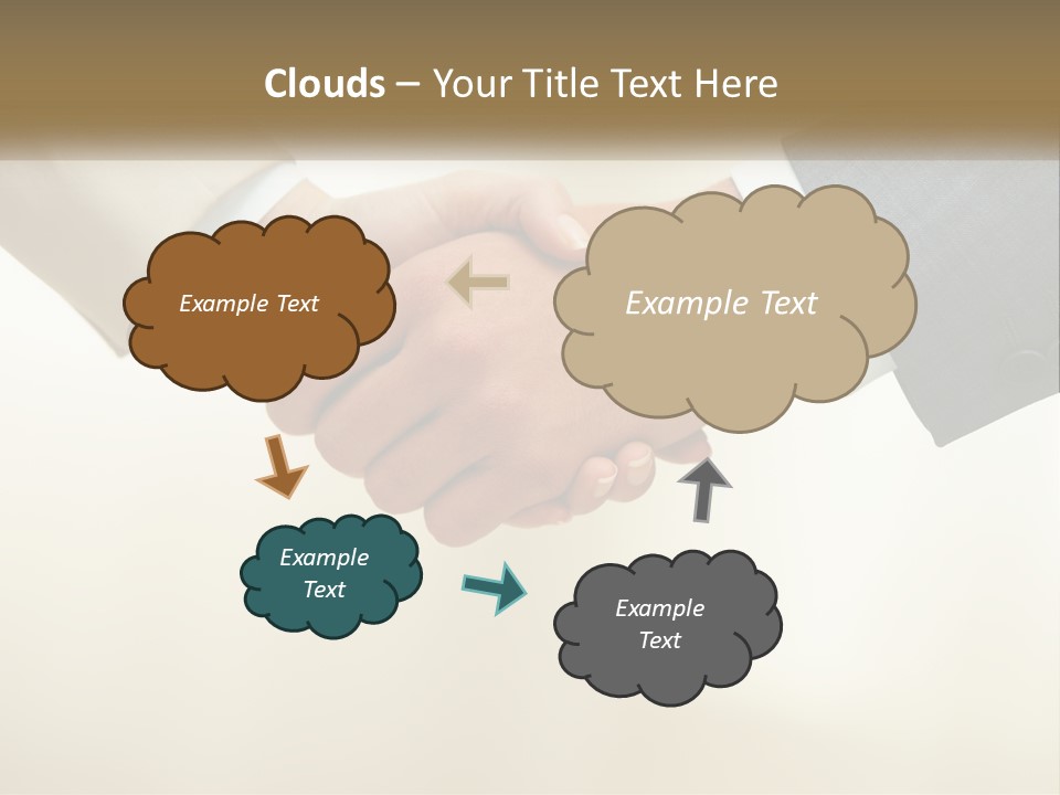 Two People Shaking Hands In Front Of A White Background PowerPoint Template